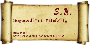 Segesvári Mihály névjegykártya